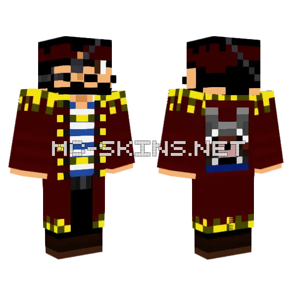 Aweka7 Pirat Minecraft skin, front and back