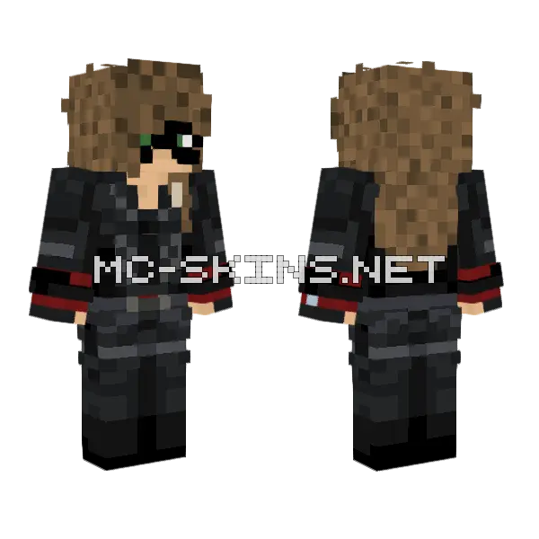 Awesomemilia Black Outfit Minecraft skin, front and back