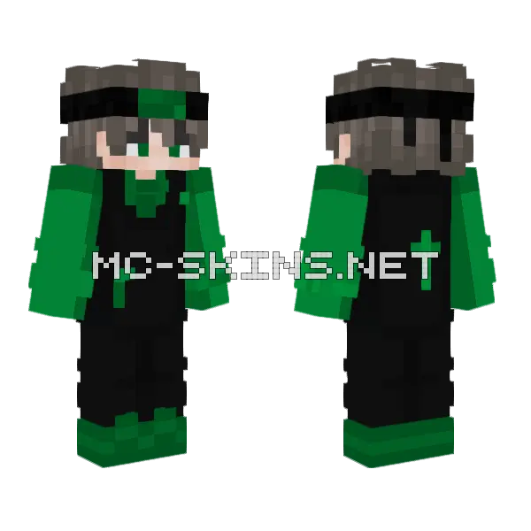 Awezz Green Boy Minecraft skin, front and back