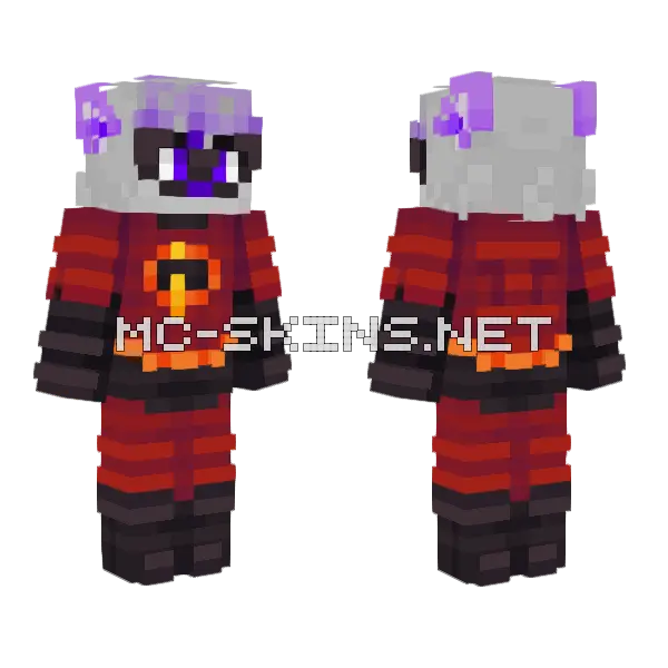 Awruf Red Raccoons Minecraft skin, front and back