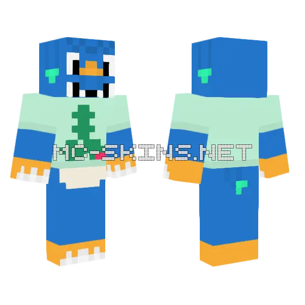 Axel Animal Crossing Minecraft skin, front and back