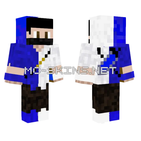 Axileryyy Blue Outfit Minecraft skin, front and back