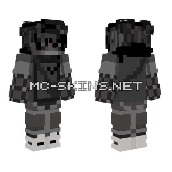 Axko Grey Main Minecraft skin, front and back