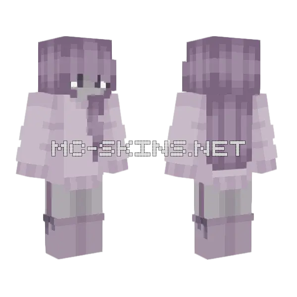 Axolotl Girl Minecraft skin, front and back
