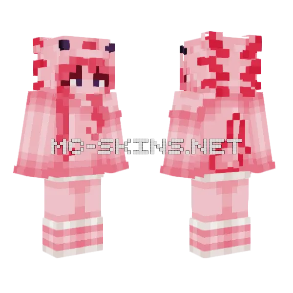 Axolotl Girl Pink, front and back