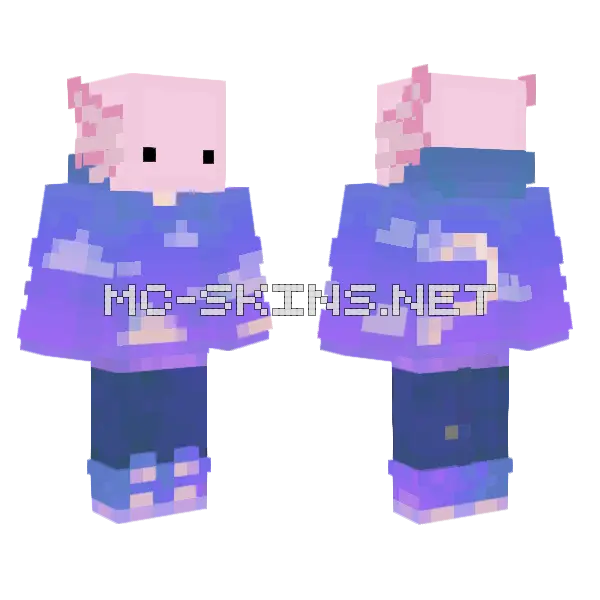 Axolotl Skin Minecraft skin, front and back