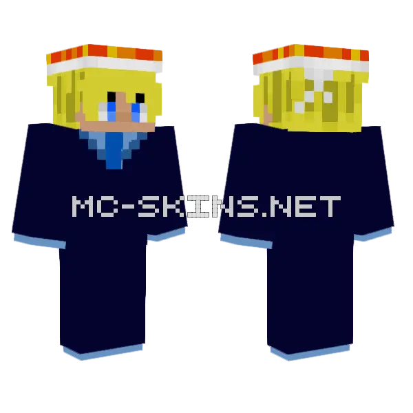 Ayo Blue Suit Minecraft skin, front and back