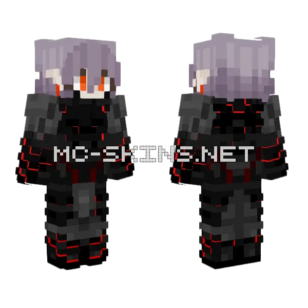 Azazel Minecraft skin, front and back