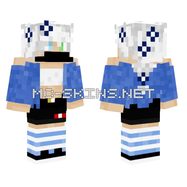 Azl Skin Femboy Minecraft skin, front and back