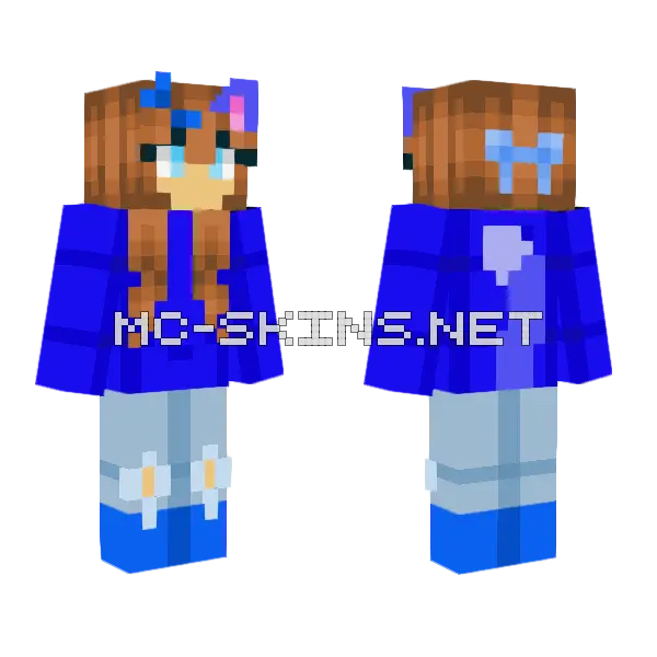 Azul Cat Day 21 Minecraft skin, front and back