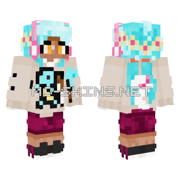 Azully Pokemon Squirtle Minecraft skin, front and back