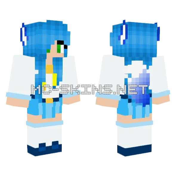 Azure S SM School Uniform Minecraft skin, front and back