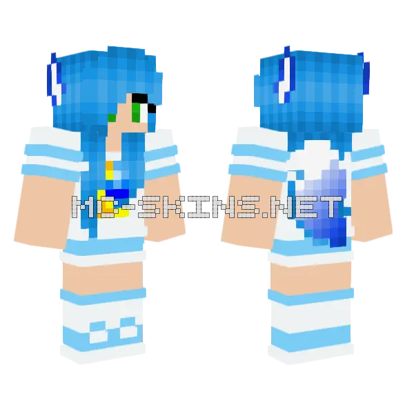 Azure S SM Sport Uniform Minecraft skin, front and back