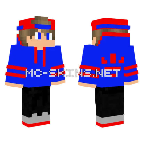 B 44 Gamer Red Minecraft skin, front and back
