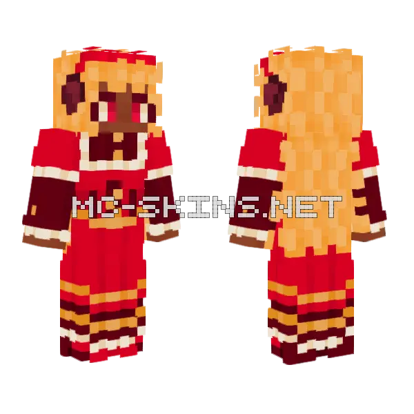 Baabette Firefighter Outfit Minecraft skin, front and back