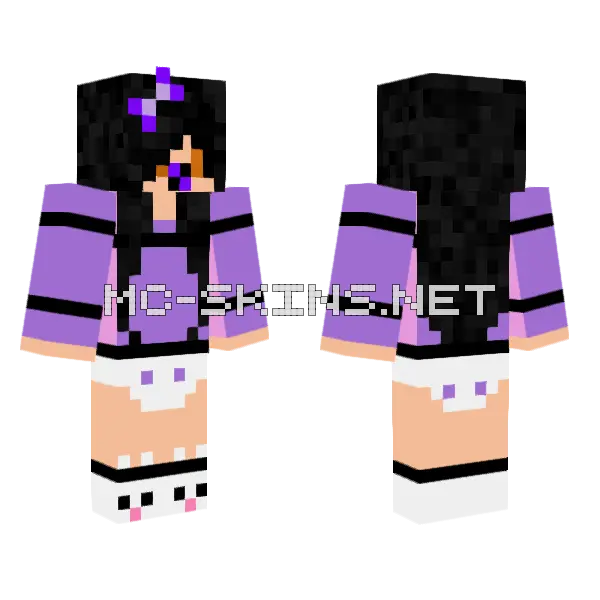 Baby Aphmau Animatronic Minecraft skin, front and back