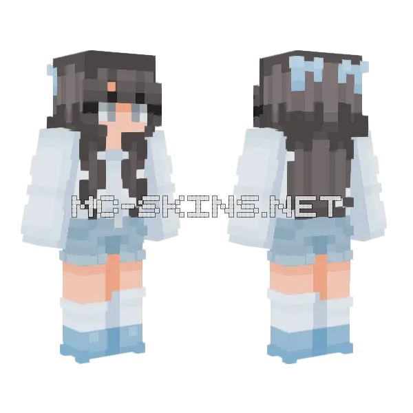 Baby Blue Minecraft skin, front and back