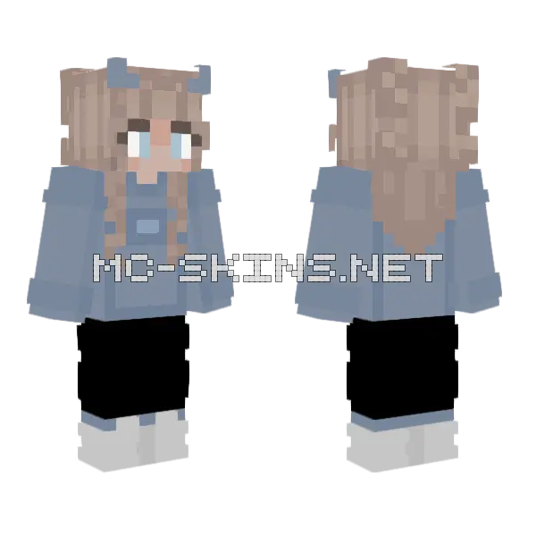 Baby Blue Girl Minecraft skin, front and back