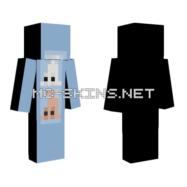 Baby Blue Outfit Minecraft skin, front and back