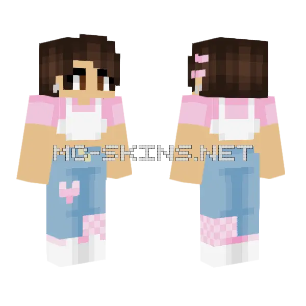 Baby Blue Outfit Minecraft skin, front and back