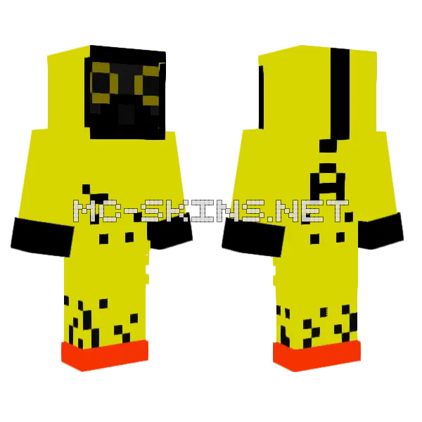 Backroom Async Hazmat Minecraft skin, front and back