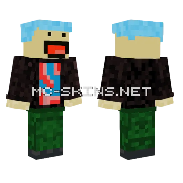 Bacon Man Minecraft skin, front and back