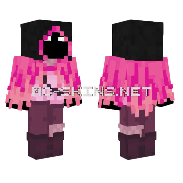 Bad Boy Halo Pink Parrots Minecraft skin, front and back