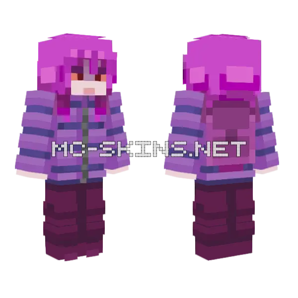 Badeline Minecraft skin, front and back
