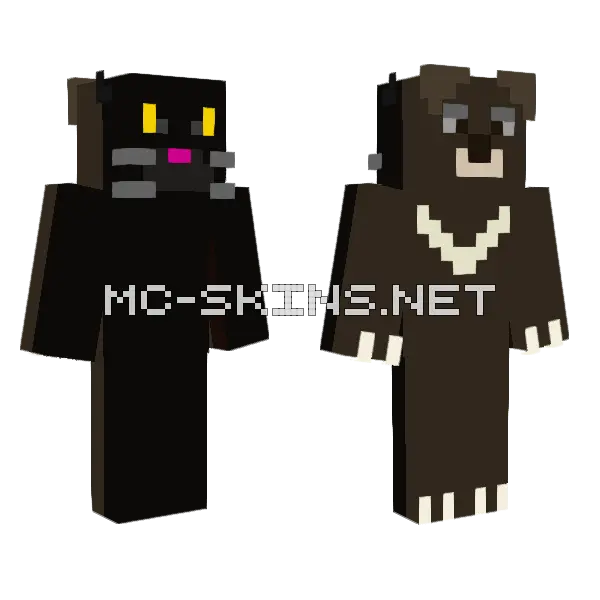 Bagheera and Baloo Minecraft skin, front and back