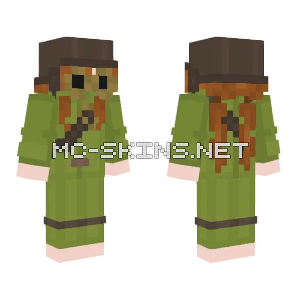 Bailey 3 Green Outfit Minecraft skin, front and back
