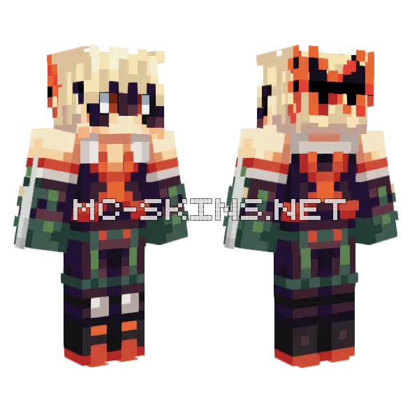Bakugo Katsuki Minecraft skin, front and back