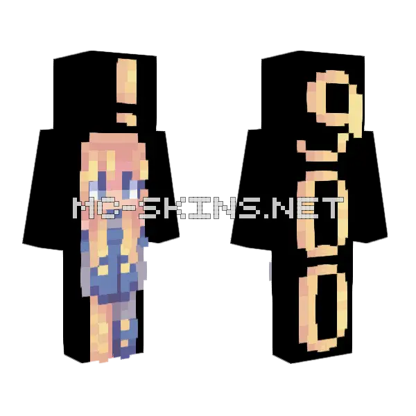 Bald Boy With Blue Outfit Minecraft skin, front and back