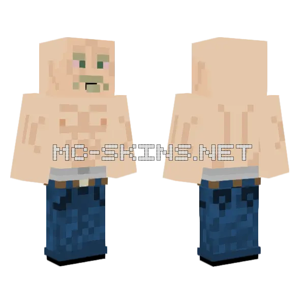 Bald Guy Minecraft skin, front and back