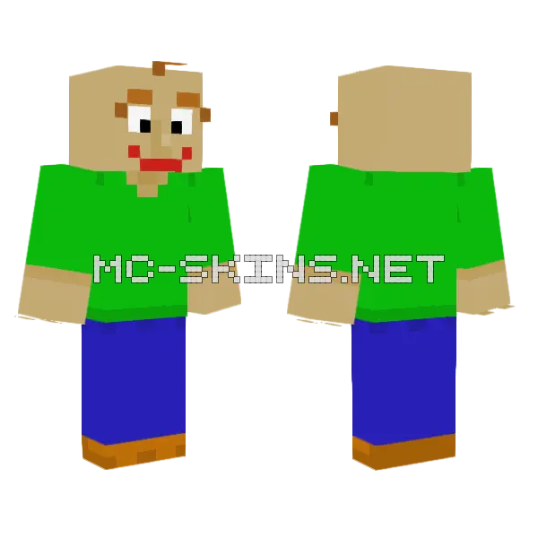 Baldi Basics Skin Minecraft skin, front and back