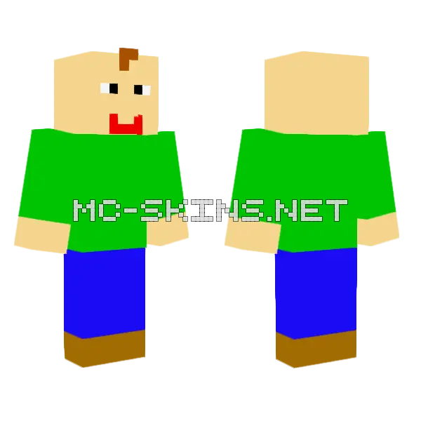 Baldi Basics Skin Minecraft skin, front and back