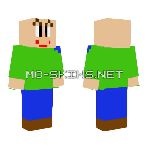 Baldi Fixed Minecraft skin, front and back