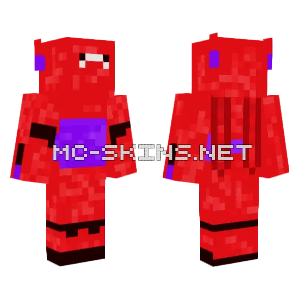 Bamax Red Skin Minecraft skin, front and back