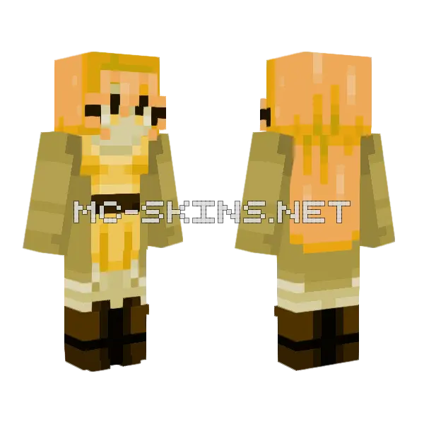 Banana Man Minecraft skin, front and back