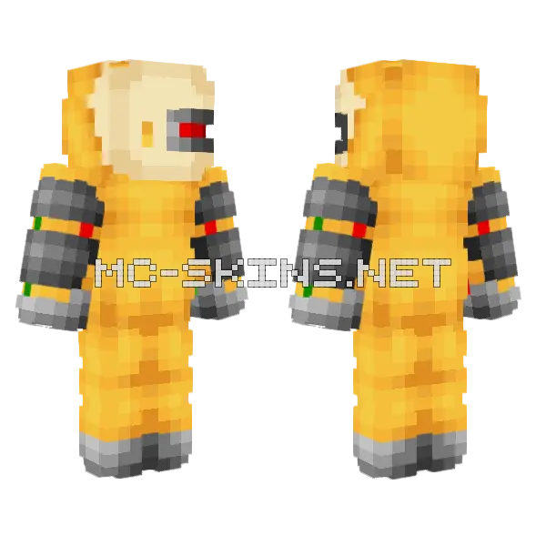 Banana Robot Commission Minecraft skin, front and back
