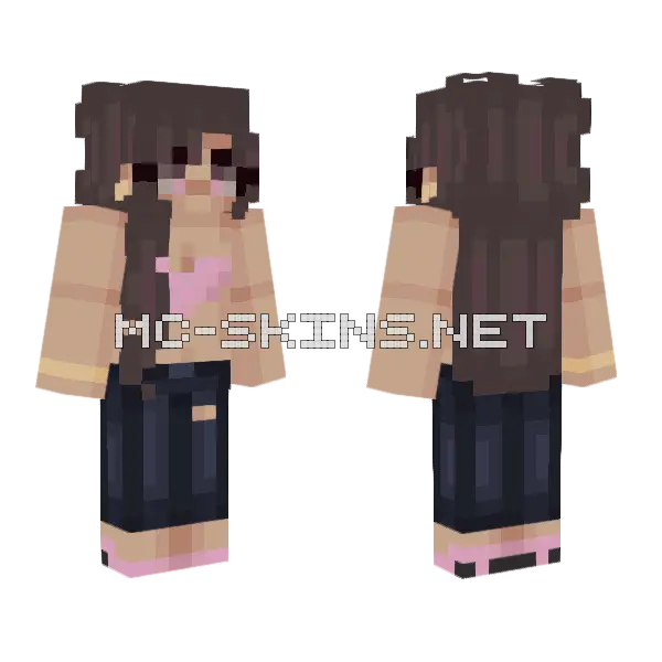 Bandana Girl Minecraft skin, front and back