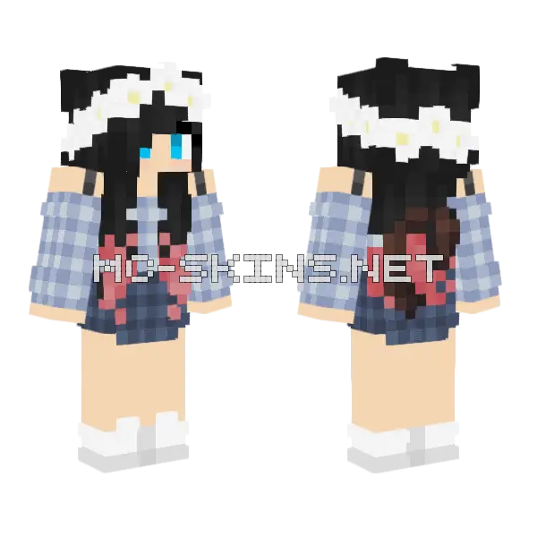 Baozi Girl Minecraft skin, front and back