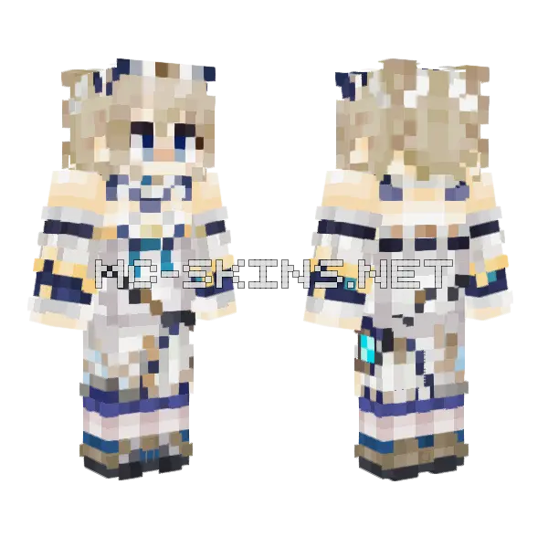 Barbara Genshin Color Accurate Minecraft skin, front and back
