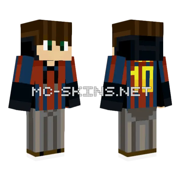 Barcelona 2 Footballer Minecraft skin, front and back