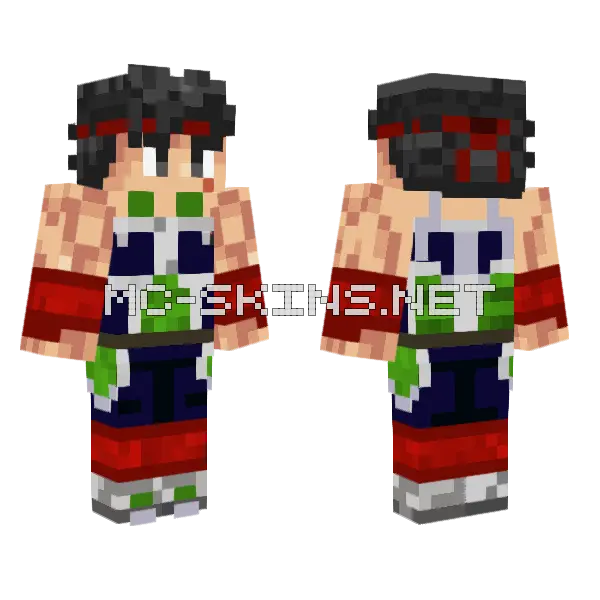 Bardock2 DBZ Minecraft skin, front and back