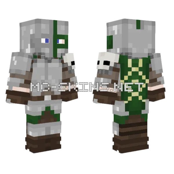 Bare Bones Dragon Hunter Minecraft skin, front and back