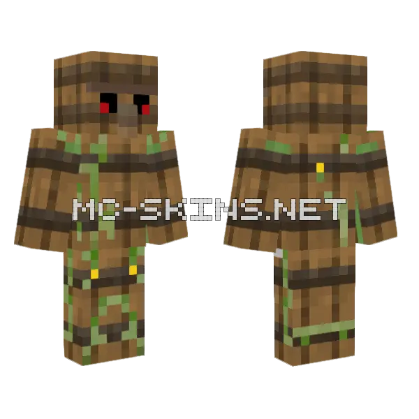 Barrel Golem Close Minecraft skin, front and back