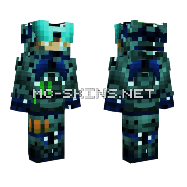 Barret Team E Member Assaulter Miguel Vandal Tihua Minecraft skin, front and back