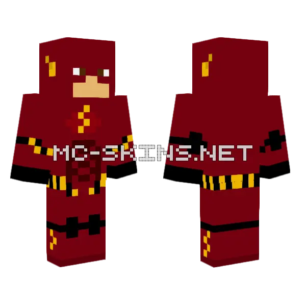 Barry Allen Minecraft skin, front and back