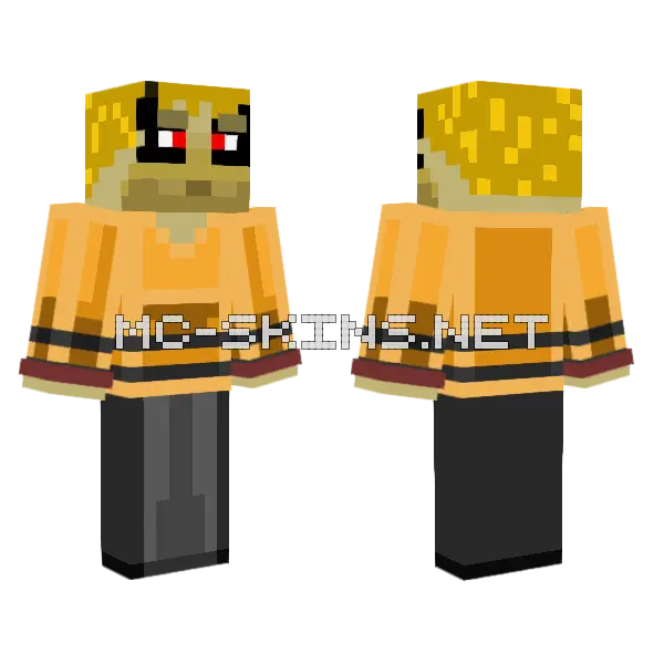 Baryon Naruto Minecraft skin, front and back