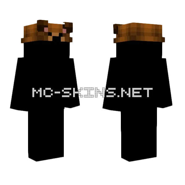 Base Bear Hat Minecraft skin, front and back